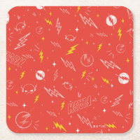 Flash Lightning Icon and Doodle Pattern