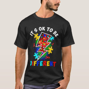 Flash Puzzle Itu2019s Ok To Be Different Autism Aw T-Shirt