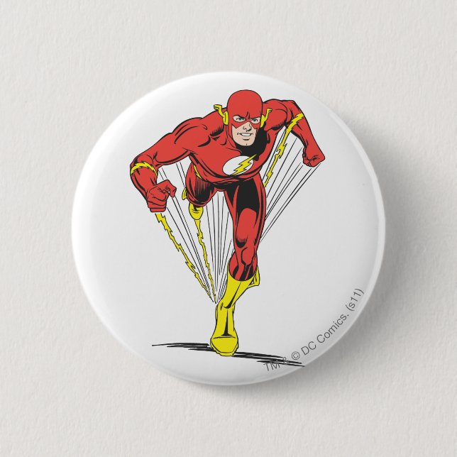 Flash Runs Forward 2 Inch Round Button (Front)