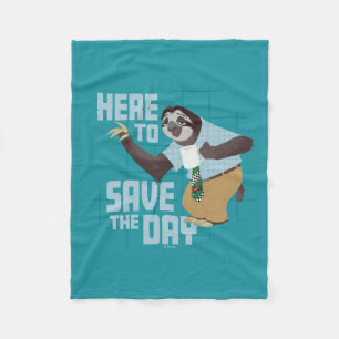 Flash Slothmore - Here to Save the Day Fleece Blanket