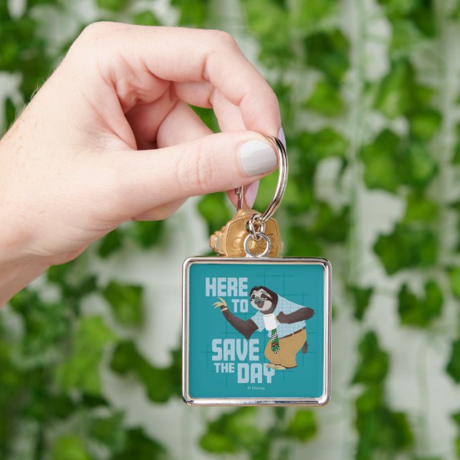 Flash Slothmore - Here to Save the Day Keychain (Hand)