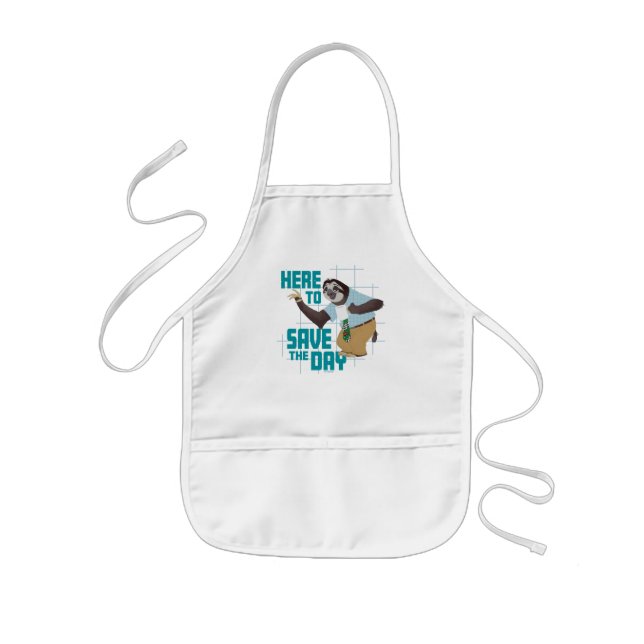 Flash Slothmore - Here to Save the Day Kids Apron (Front)