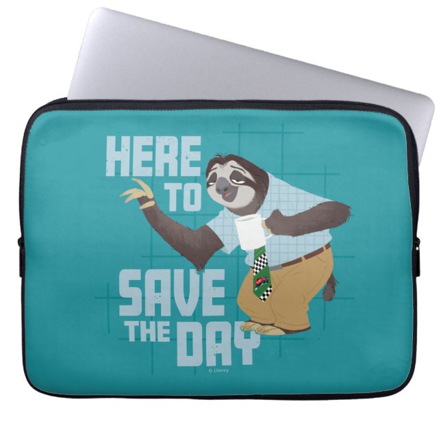 Flash Slothmore - Here to Save the Day Laptop Sleeve (Front)
