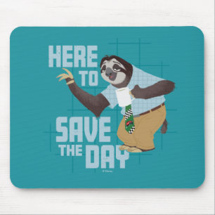 Flash Slothmore - Here to Save the Day Mouse Pad