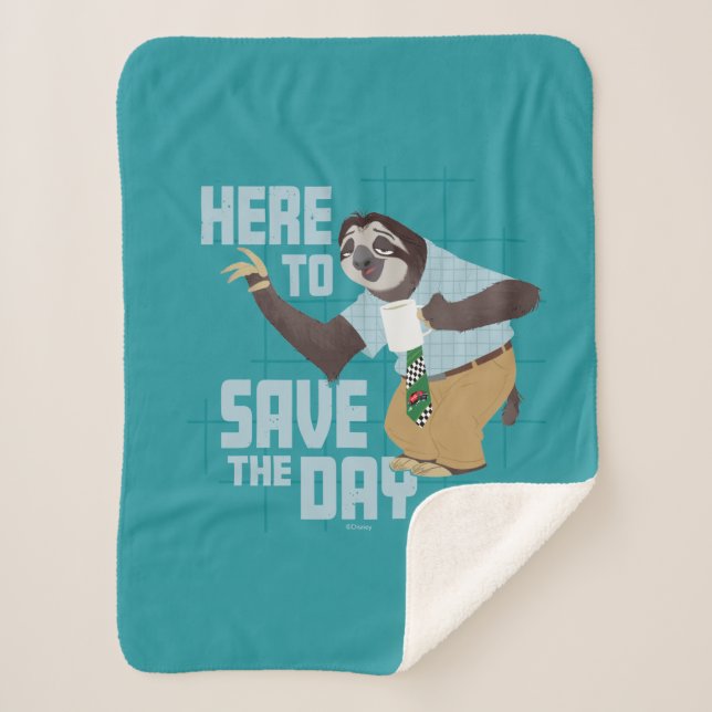 Flash Slothmore - Here to Save the Day Sherpa Blanket (Front)