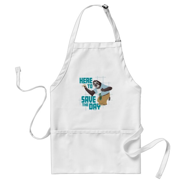 Flash Slothmore - Here to Save the Day Standard Apron (Front)