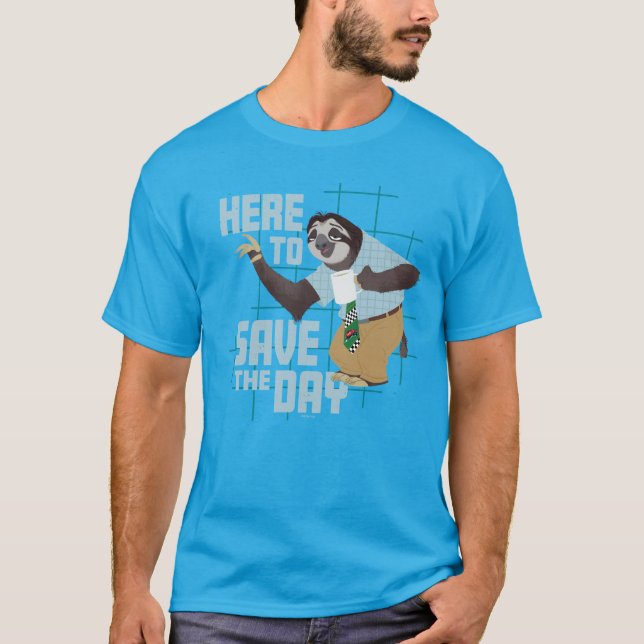 Flash Slothmore - Here to Save the Day T-Shirt (Front)