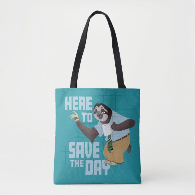 Flash Slothmore - Here to Save the Day Tote Bag (Front)
