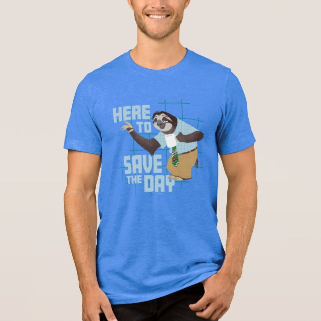 Flash Slothmore - Here to Save the Day Tri-Blend Shirt (Front)