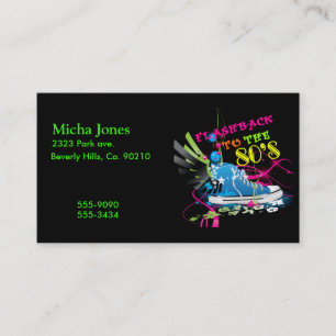 Flashback To The 80's Neon Sneaker Business Card