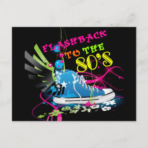 Flashback To The 80's Neon Sneaker Postcard
