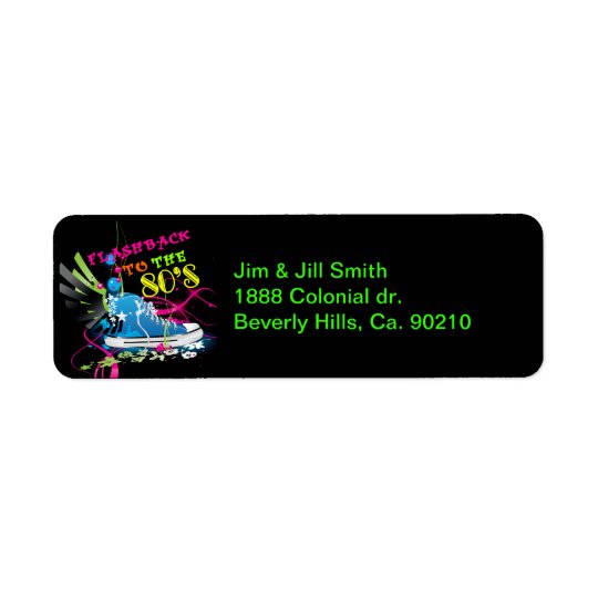Flashback To The 80's Neon Sneaker Return Address Label