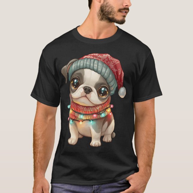 Flashing wires wrapped around a Dog  T-Shirt (Front)