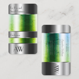 Flashy Aluminium Box with Green Poison Monogram Business Card