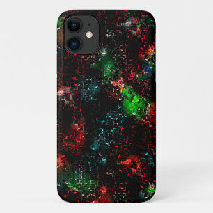 Flashy colour patches under dark and mosaic traces iPhone 11 case