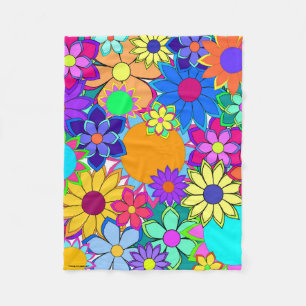 Flashy Flowers Fleece Blanket
