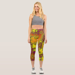 Flashy Fractal Capri Leggings