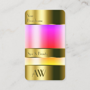 Flashy Gold and Glass Look with 3D Font Monogram Business Card