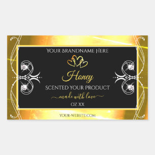 Flashy Gold Dazzling Product Labels Diamonds Black
