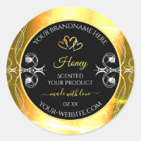 Flashy Gold Dazzling Product Labels Diamonds Black