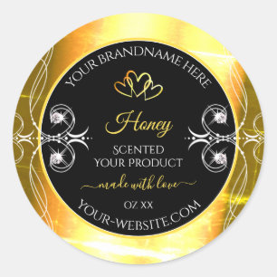 Flashy Gold Dazzling Product Labels Diamonds Black