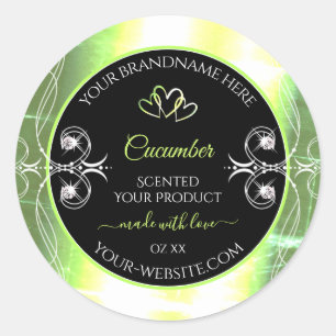 Flashy Light Green and Black Product Labels Jewels