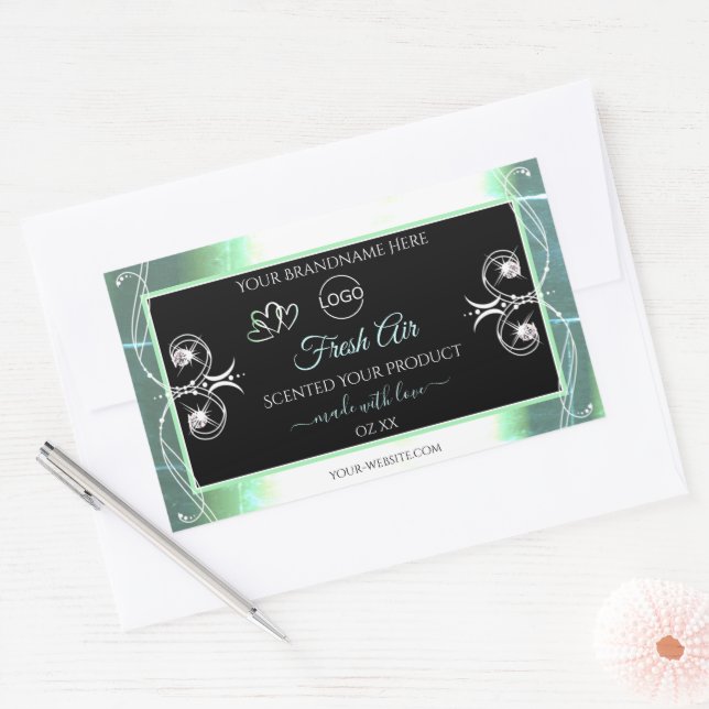 Flashy Light Teal Black Product Labels Jewels Logo (Envelope)