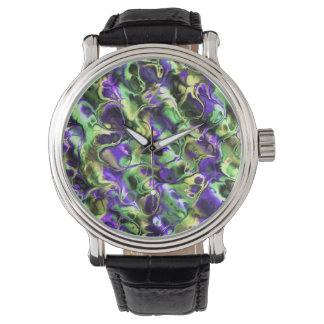Flashy Loud Colourful Boho Hippie Fractal Marble Watch