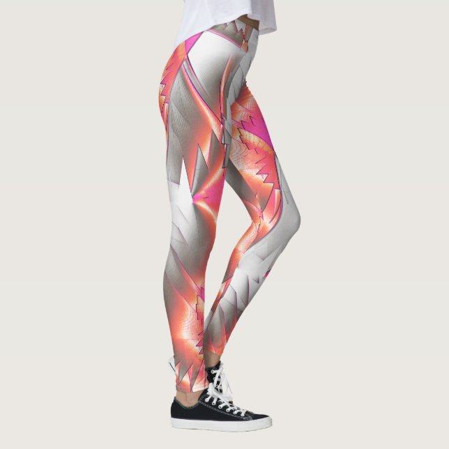 Flashy peach to pink, extremely rough digitalized leggings (Right)