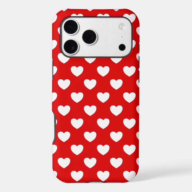Flashy Red Cover With White Hearts Polka Dot Style (Back)