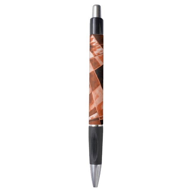 Flashy reddish brown inclined square or rectangles pen (Front Vertical)