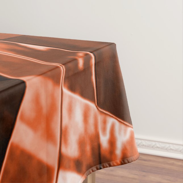 Flashy reddish brown inclined square or rectangles tablecloth (In Situ)