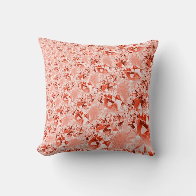 Flashy salmon to red with some bright and twisted throw pillow (Front)