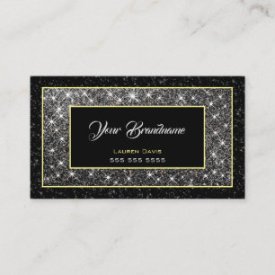 Flashy Silver Glitter Social Media and Appointment Business Card