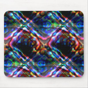 Flashy square coloured kaleidoscope with neon tone mouse pad