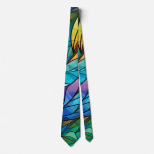 Flashy Stained Glass, Vivid Colors, Colorful Tie