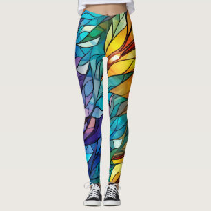 Flashy Stained Glass, Vivid Colours, Colourful Leggings