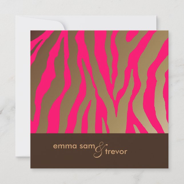 Flashy zebra stripes/FULLY customizable/DIY colour Invitation (Front)