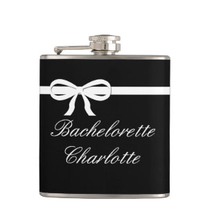 Flask Bachelorette Gift black Wedding Personalized