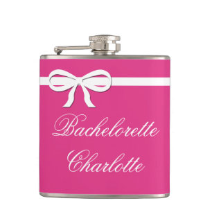 Flask Bachelorette Gift pink Wedding Personalized
