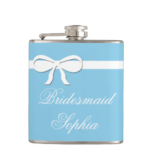Flask Bridesmaid Gift aqua Wedding Personalized