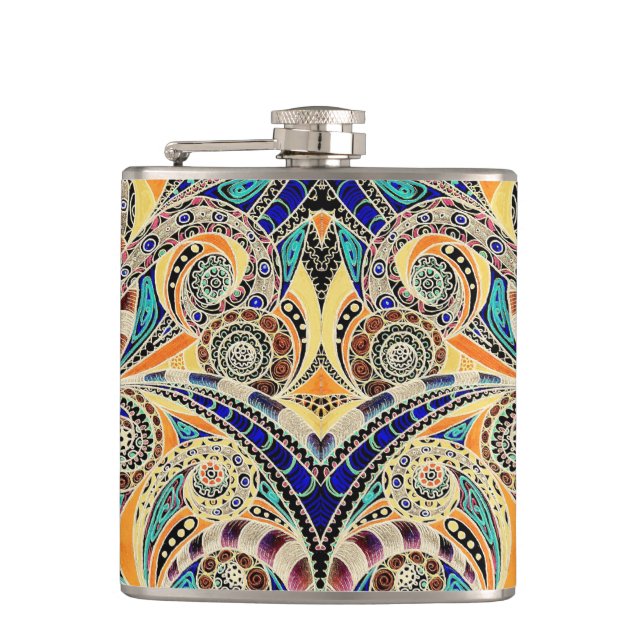 Flask Drawing Floral (Front)