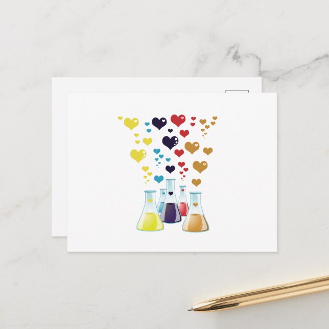 Flask, Erlenmeyer, Beaker, Chemistry, Laboratory Holiday Postcard (Front/Back In Situ)