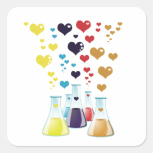 Flask, Erlenmeyer, Beaker, Chemistry, Laboratory Square Sticker