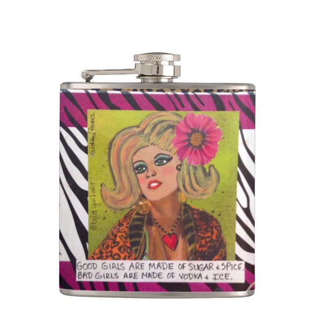FLASK-GOOD GIRLS ARE MADE OF SUGAR AND SPICE HIP FLASK (Front)