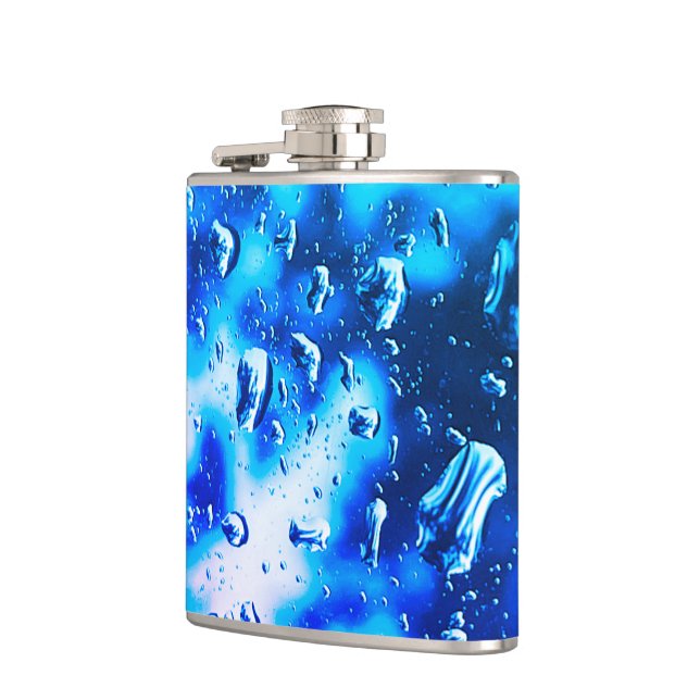 Flask in gradient blue hues of raindrops (Left)