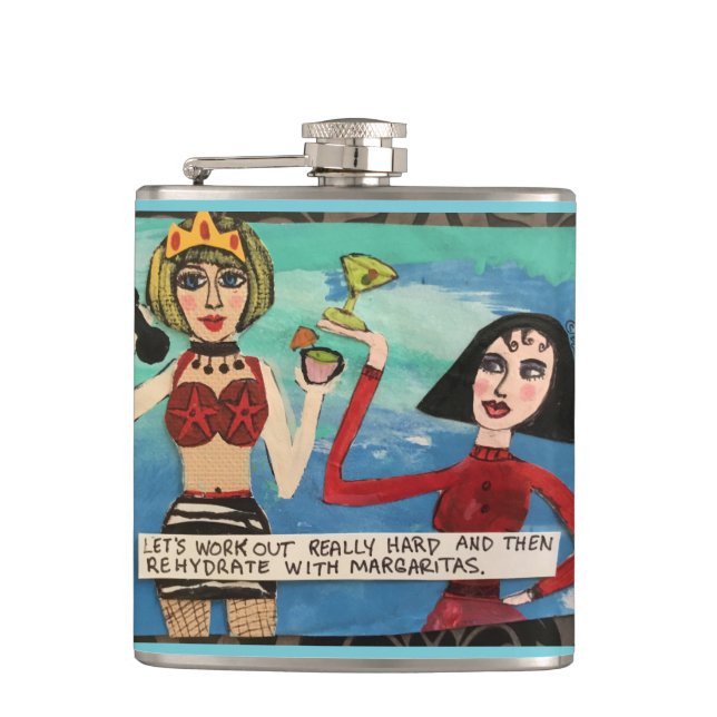Flask-Let’s work out really hard Hip Flask (Front)