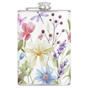 Flask: Wildflowers Design Hip Flask
