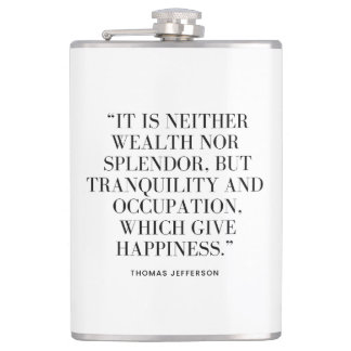 Flask with Happiness and Wealth Quote
