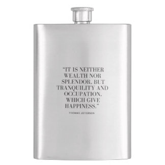 Flask with Happiness and Wealth Quote